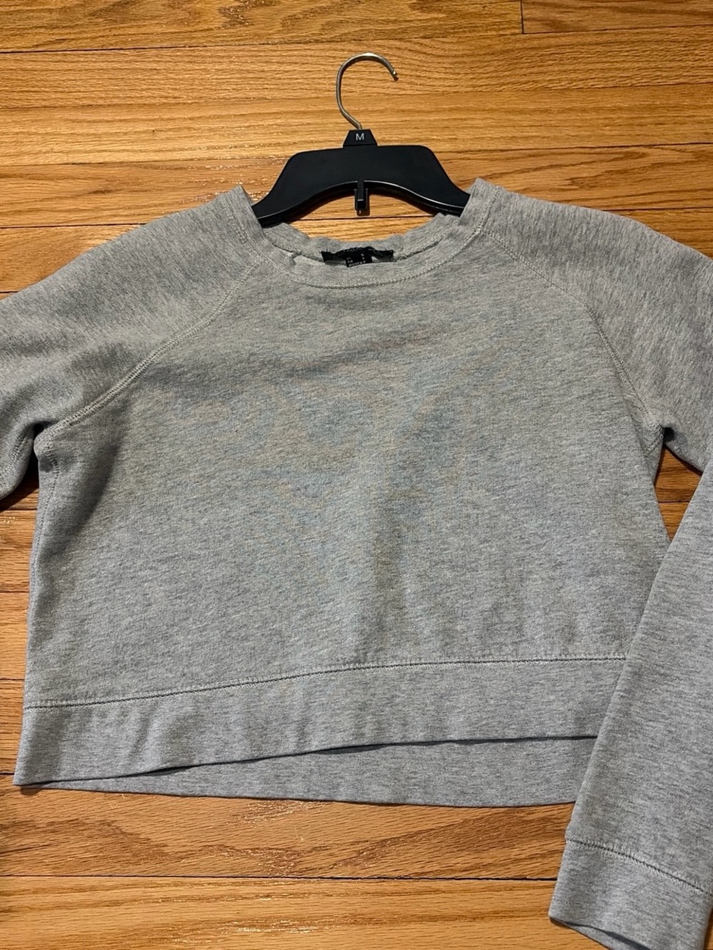 Forever 21 Grey Cropped Sweatshirt Top